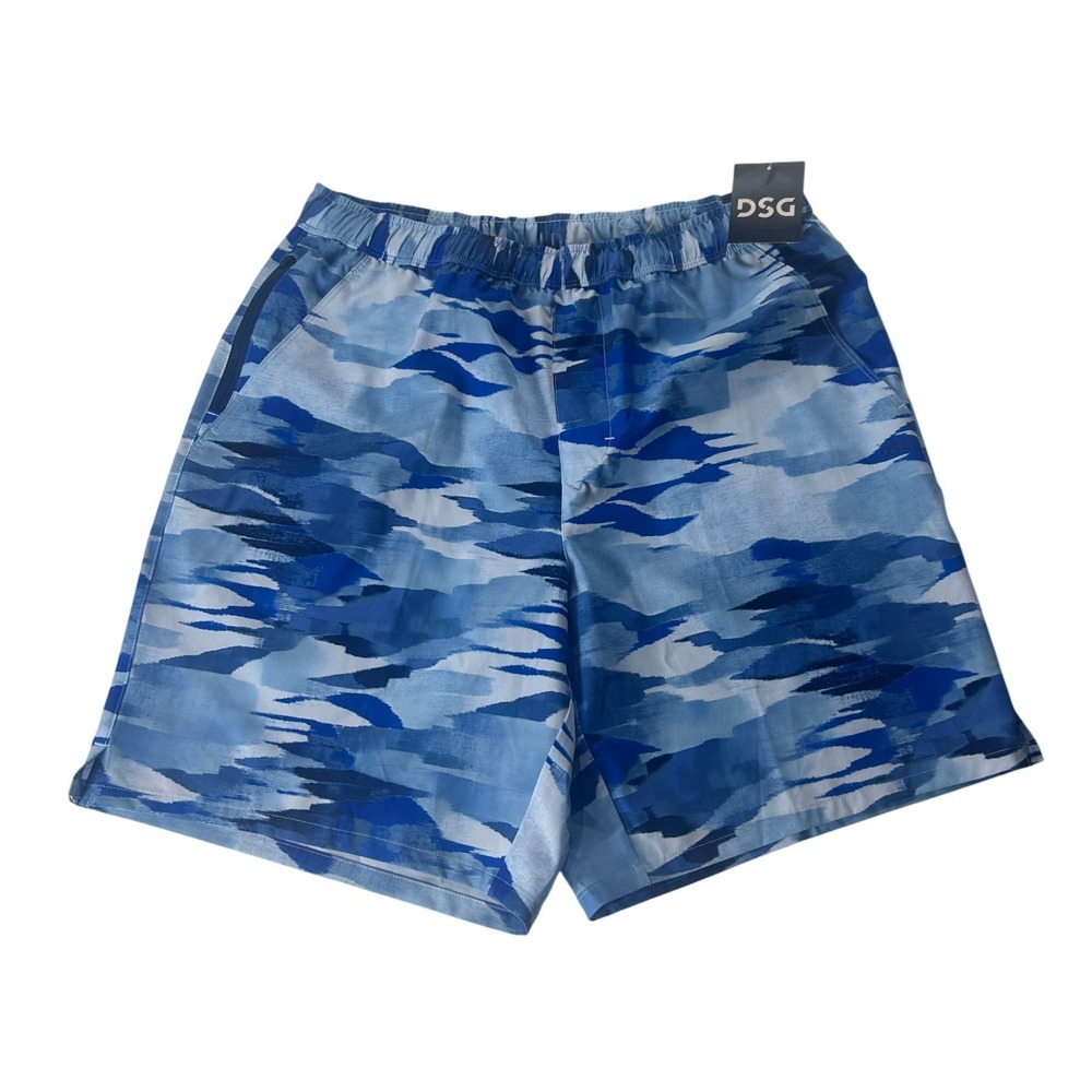 DSG Mens Agility Woven Shorts Blue Camo 8 Inch Inseam Size Medium‎ NEW